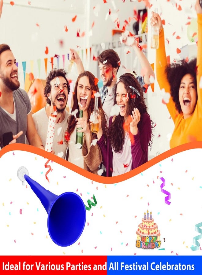 Hongdouo Collapsible Stadium Horn 24 Inch Vuvuzela Plastic Cheering Trumpets Blow Horn Loud Sound Soccer Noisemakers for Sporting Events Graduation Games School Party Supplies (Blue) - Image 5